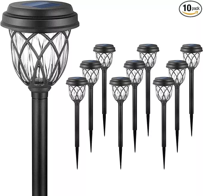 10-pack-solar-lights-outdoor-garden-pathway-solar-powered-yard-lights-walkway-si 10 Pack Solar Lights Outdoor Garden Pathway Solar Powered Yard Lights for Walkway Sidewalk Driveway.