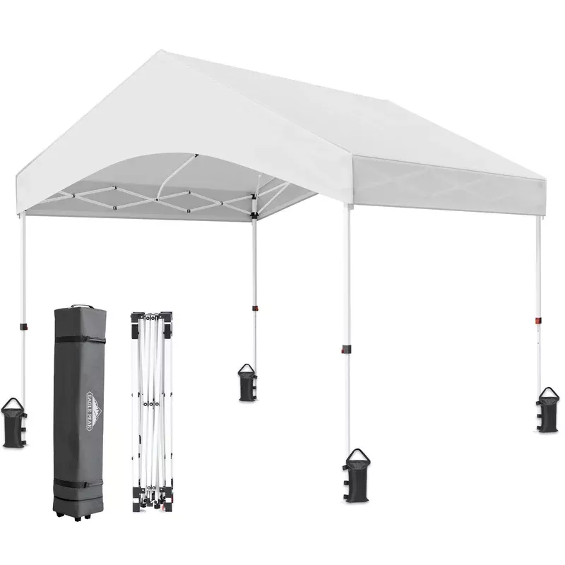 10x10-commercial-canopy-with-gable-roof-white 10x10 Commercial Canopy with Gable Roof, White