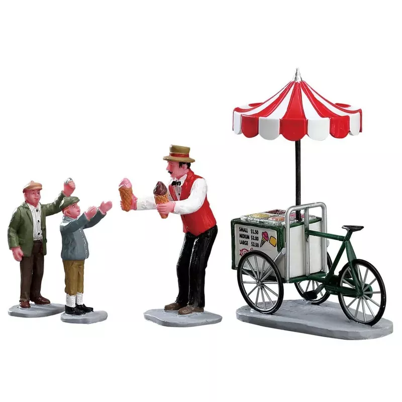 lemax-figurine-gelato-cart-set-4 Lemax Figurine, Gelato Cart, Set of 4